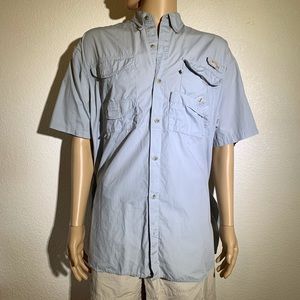 Short sleeve Columbia, Light Blue Fishing Shirt